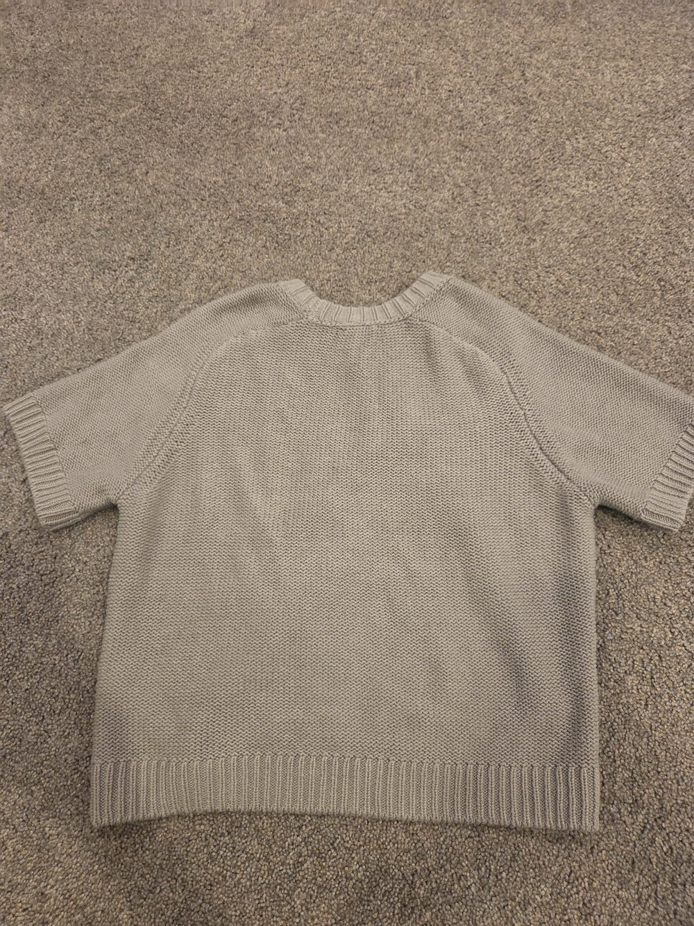 Boxy Short-Sleeve Knit Sweater In Sage - Picture 2 of 5